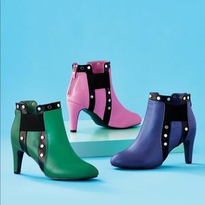 Stud Trimmed heeled boots by Boston Design Studio
